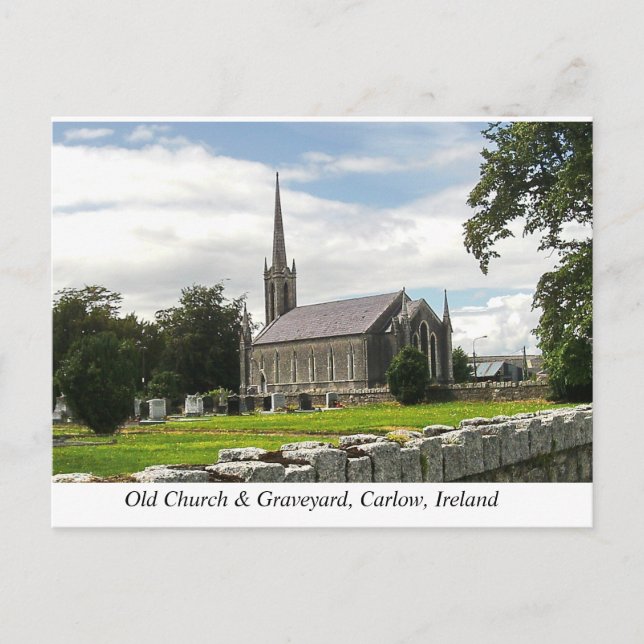 Cartão Postal De Festividades Killeshin Church & Graveyard, perto de Carlow, Irl (Frente)