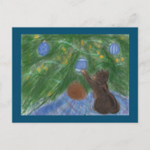 Kitten com Árvore de Férias