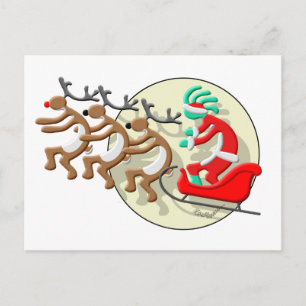 Cartão Postal De Festividades Kokopelli Santa Clause