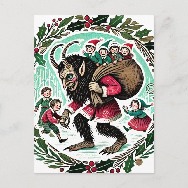 Cartão Postal De Festividades Krampus Christmas (Frente)
