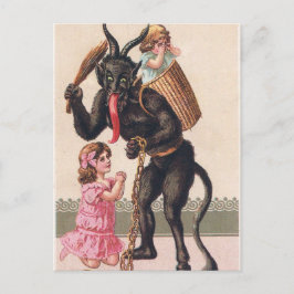Cartão Postal De Festividades Krampus sequestra o Natal do feriado do vintage