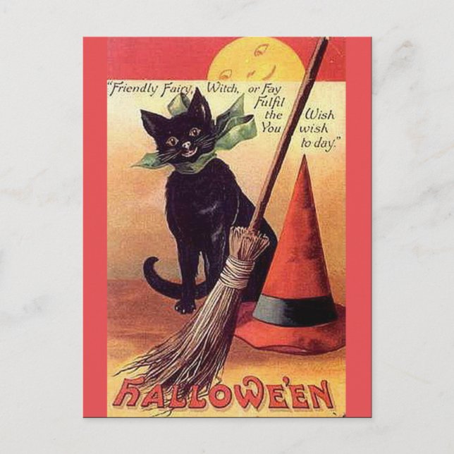 Cartão Postal De Festividades KRW Vintage Halloween (Frente)