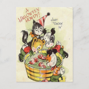Cartão Postal De Festividades KRW Vintage Halloween Howdy Cute