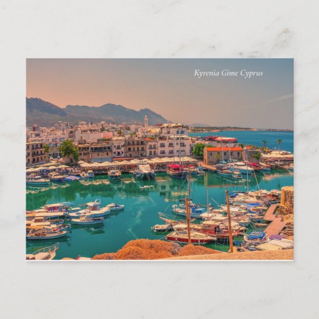 Cartão Postal De Festividades Kyrenia Girne Cyprus/Turquia Port (Frente)