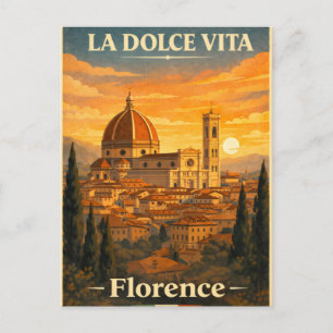 Cartão Postal De Festividades La Dolce Vita - Cartaz de Viagem Antigo de Florenç