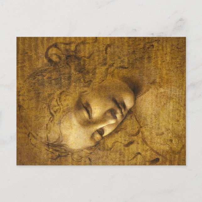 Cartão Postal De Festividades La Scapigliata, 1508 por Leonardo da Vinci (Frente)