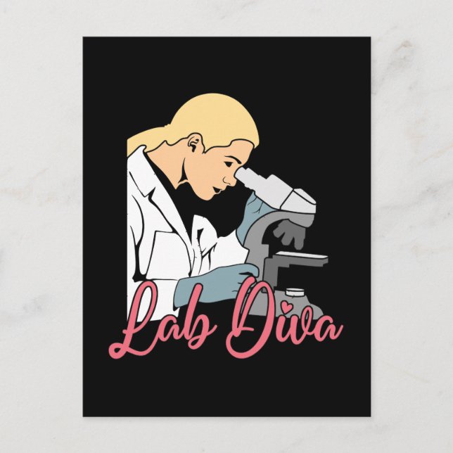 Cartão Postal De Festividades Lab Diva Chemist Laboratory Technician Science (Frente)