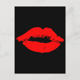 Cartão Postal De Festividades Lábios Beijos Red Lipstick Love Namorados