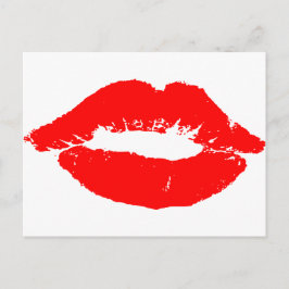 Cartão Postal De Festividades Lábios Beijos Red Lipstick Love Namorados