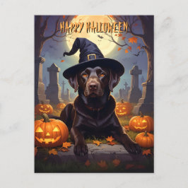 Cartão Postal De Festividades Labrador Halloween