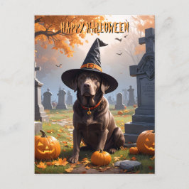 Cartão Postal De Festividades Labrador Halloween