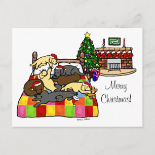 Cartão Postal De Festividades Labrador Retriever Christmas