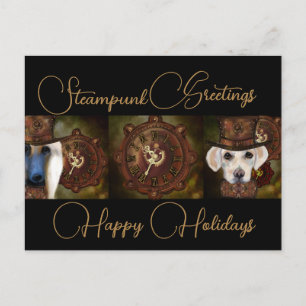 Cartão Postal De Festividades Labrador Retriever Steampunk