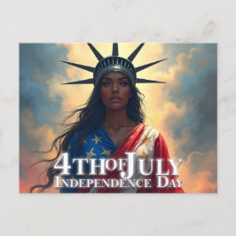 Cartão Postal De Festividades Lady Liberty Reimaginada – Uma Nova Face da Liberd