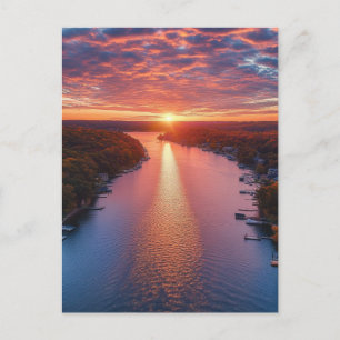 Cartão Postal De Festividades Lago dos Ozarks preto e branco