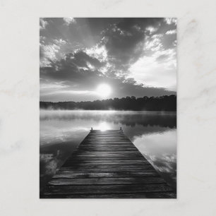 Cartão Postal De Festividades Lago dos Ozarks preto e branco