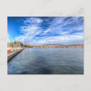 Cartão Postal De Festividades Lago Zurich Vista