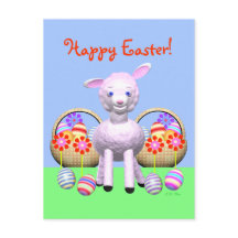 Lamas de Páscoa e cestos de Ovos