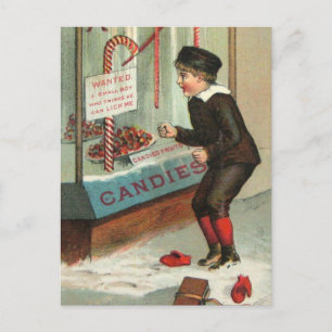 Cartão Postal De Festividades Lamba-me piada do natal vintage do humor do bastã