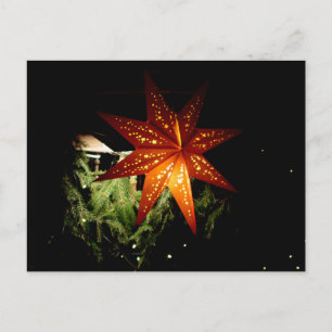Cartão Postal De Festividades Lanterna alemão da estrela do mercado do Natal
