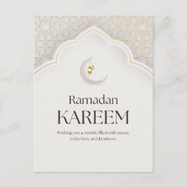 Cartão Postal De Festividades Lanterna e Arte do Crescente do Ramadan Kareem