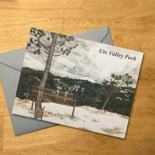 Cartão Postal De Festividades Lápis e Paisagem da Montanha do Colorado, caneta