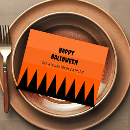Cartão Postal De Festividades Laranja Preto Personalizado Feliz Halloween