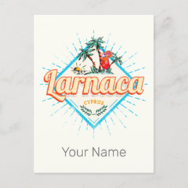 Cartão Postal De Festividades Larnaca Chipre Retro Cocktail Vintage Sunset