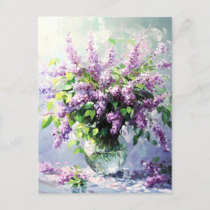 Cartão Postal De Festividades Lavanda Blooming Lilly Buquê