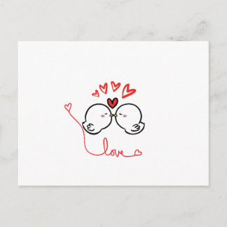 Cartão Postal De Festividades Lavish Cute Love Birds Kissing Greeting Card