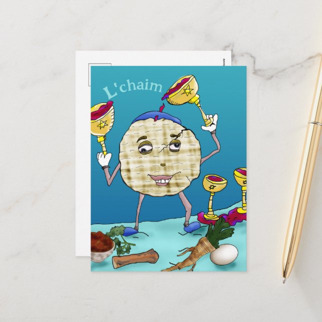 Cartão Postal De Festividades L'chaim Pesach (Frente/Verso In Situ)