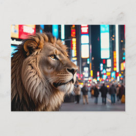 Cartão Postal De Festividades Leão na Times Square