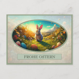 Cartão Postal De Festividades Lebre de Páscoa no Encanto da Primavera