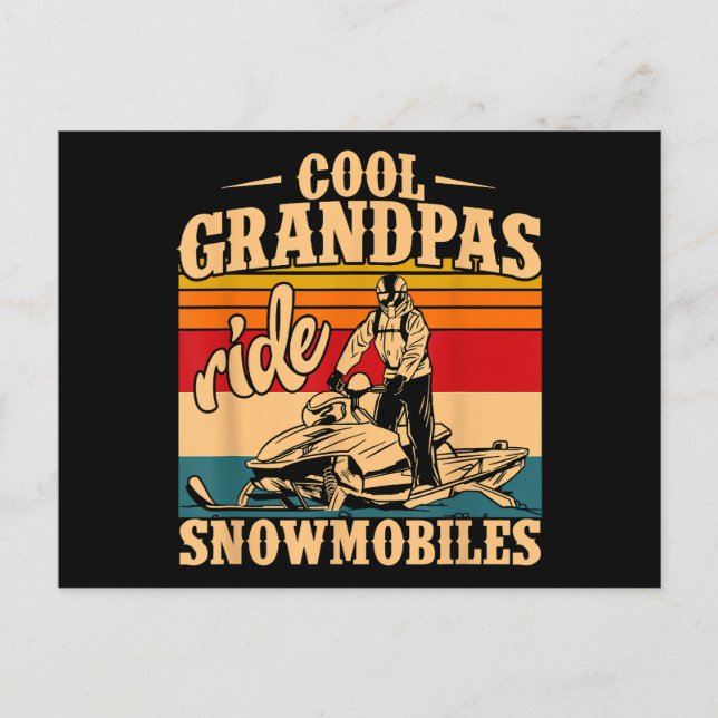 Cartão Postal De Festividades Legal Grandpas caminha Snowmobiles Snowmobile Snow (Frente)
