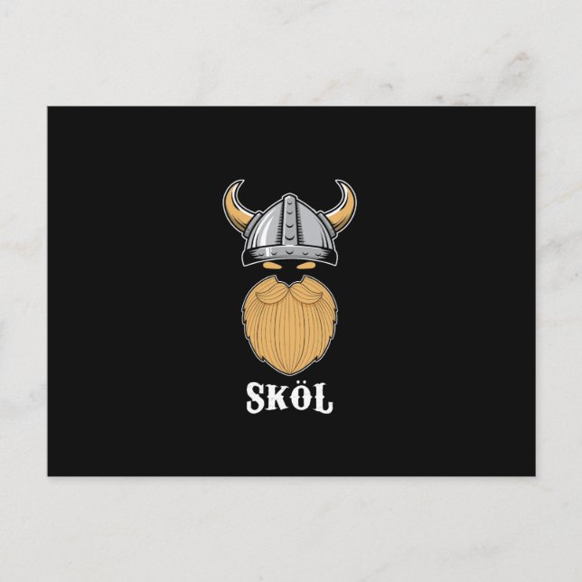 Cartão Postal De Festividades Legal Viking Skol Bearded Man Manly Beer (Frente)
