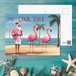 Cartão Postal De Festividades Legal Yule Papais noeis e Flamingos Praia Natal<br><div class="desc">Apresentando nossos Papais noeis Legal de Yule e Cartão-postal de Natal de Praia Flamingos - uma mistura de tradição de feriado e diversão tropical! Papais noeis e seus amigos flamingos em uma praia arenosa. Perfeito por espalhar alegria de férias com uma torção divertida. Saudação - "Tenha um Legal Yule"</div>