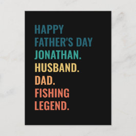 Cartão Postal De Festividades Legenda de pesca Dia de os pais de marido personal