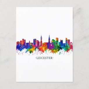 Cartão Postal De Festividades Leicester England Skyline