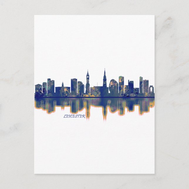 Cartão Postal De Festividades Leicester Skyline (Frente)