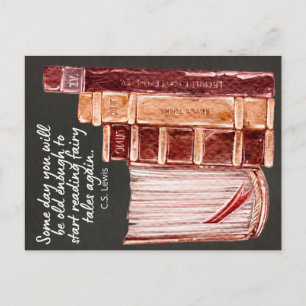 Cartão Postal De Festividades Leitura de livros CS Lewis