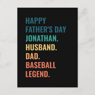 Cartão Postal De Festividades Lenda Personalizada do Beisebol Dia dos Pais