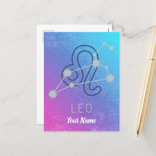 Cartão Postal De Festividades Leo Zodiac - Sinal de Estrela Constelação do Horos