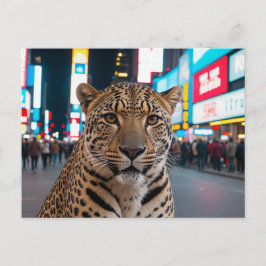 Cartão Postal De Festividades Leopardo na Times Square