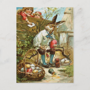 Cartão Postal De Festividades Letra ao coelhinho da Páscoa