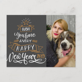 Cartão Postal De Festividades Letreiro Ano Novo 2019