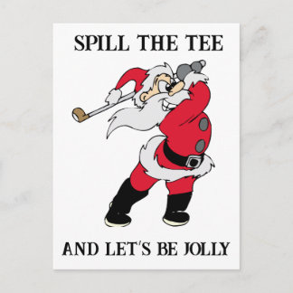 Cartão Postal De Festividades Let's Be Jolly Golfing Santa
