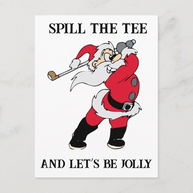 Cartão Postal De Festividades Let's Be Jolly Golfing Santa (Frente)