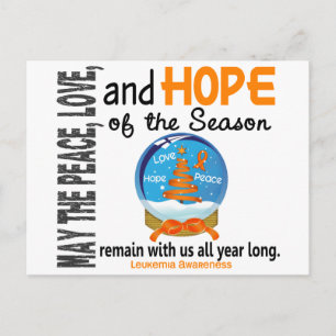 Cartão Postal De Festividades Leucemia no Globo de Neve Natal 1