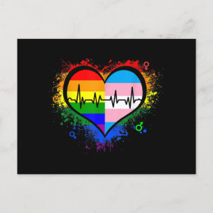 Cartão Postal De Festividades LGBT Pulsação EKG Camisa Gay Lésbica Transgênero L