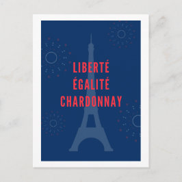 Cartão Postal De Festividades Liberté Égalité Chardonnay Engraçado Torre Eiffel